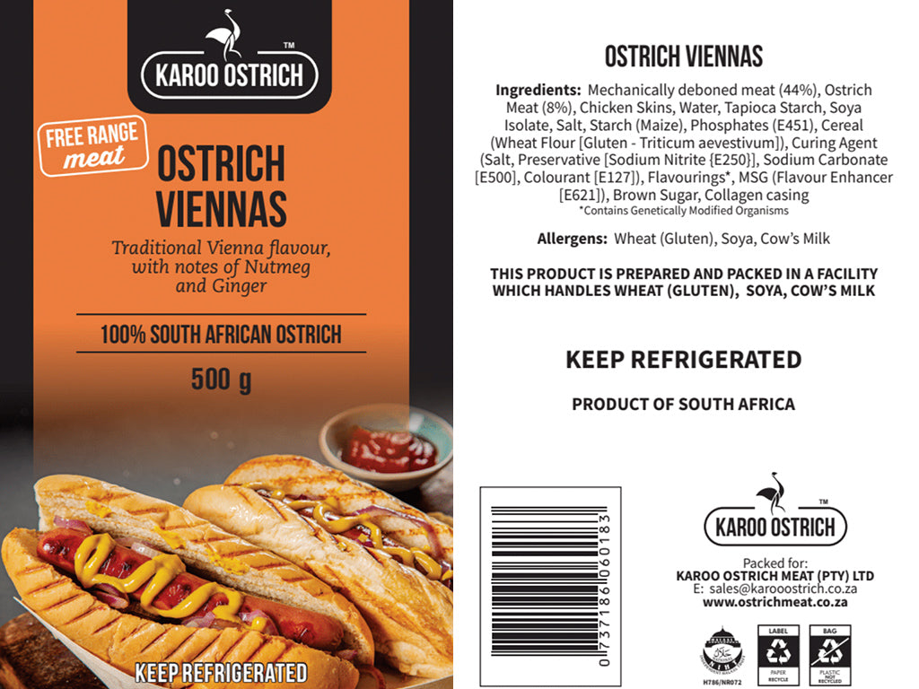 Ostrich Viennas - Ostrich Meat - Karoo Ostrich Meat