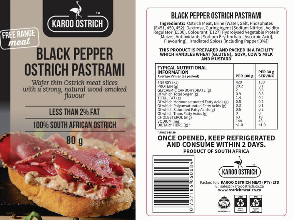 
                  
                    Load image into Gallery viewer, Black Pepper Ostrich Pastrami
                  
                