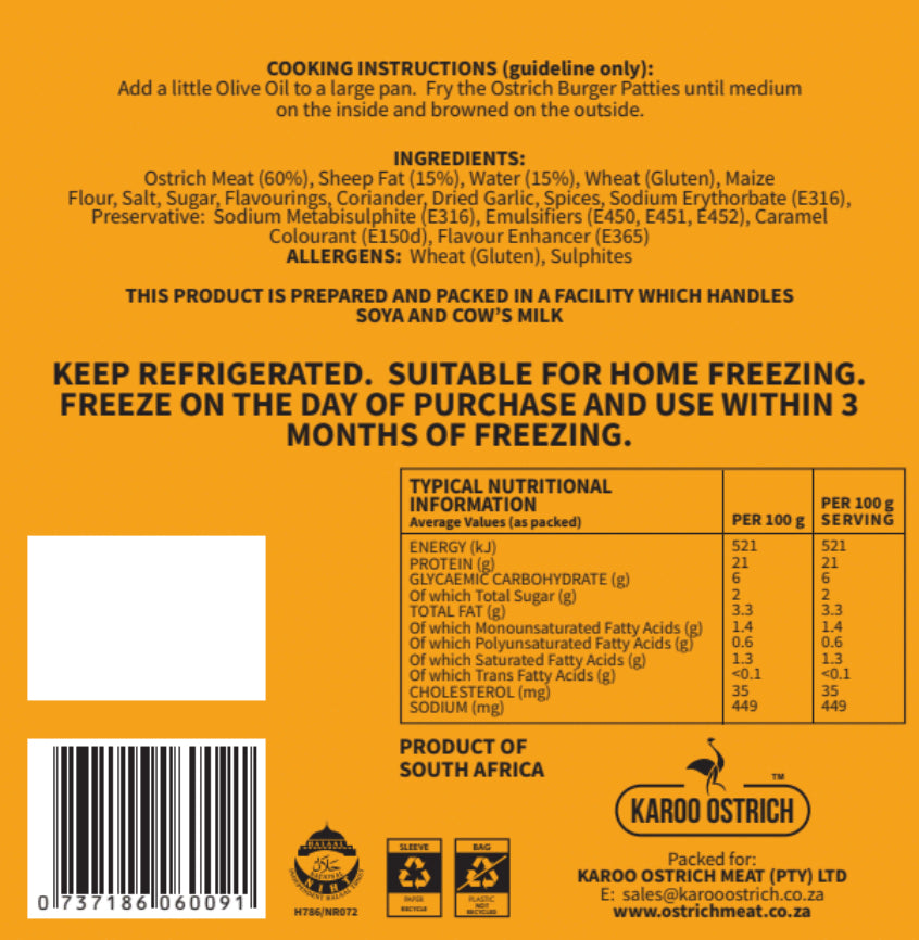 
                  
                    Load image into Gallery viewer, Ostrich Gourmet Patties - Ostrich Meat - Karoo Ostrich Meat
                  
                