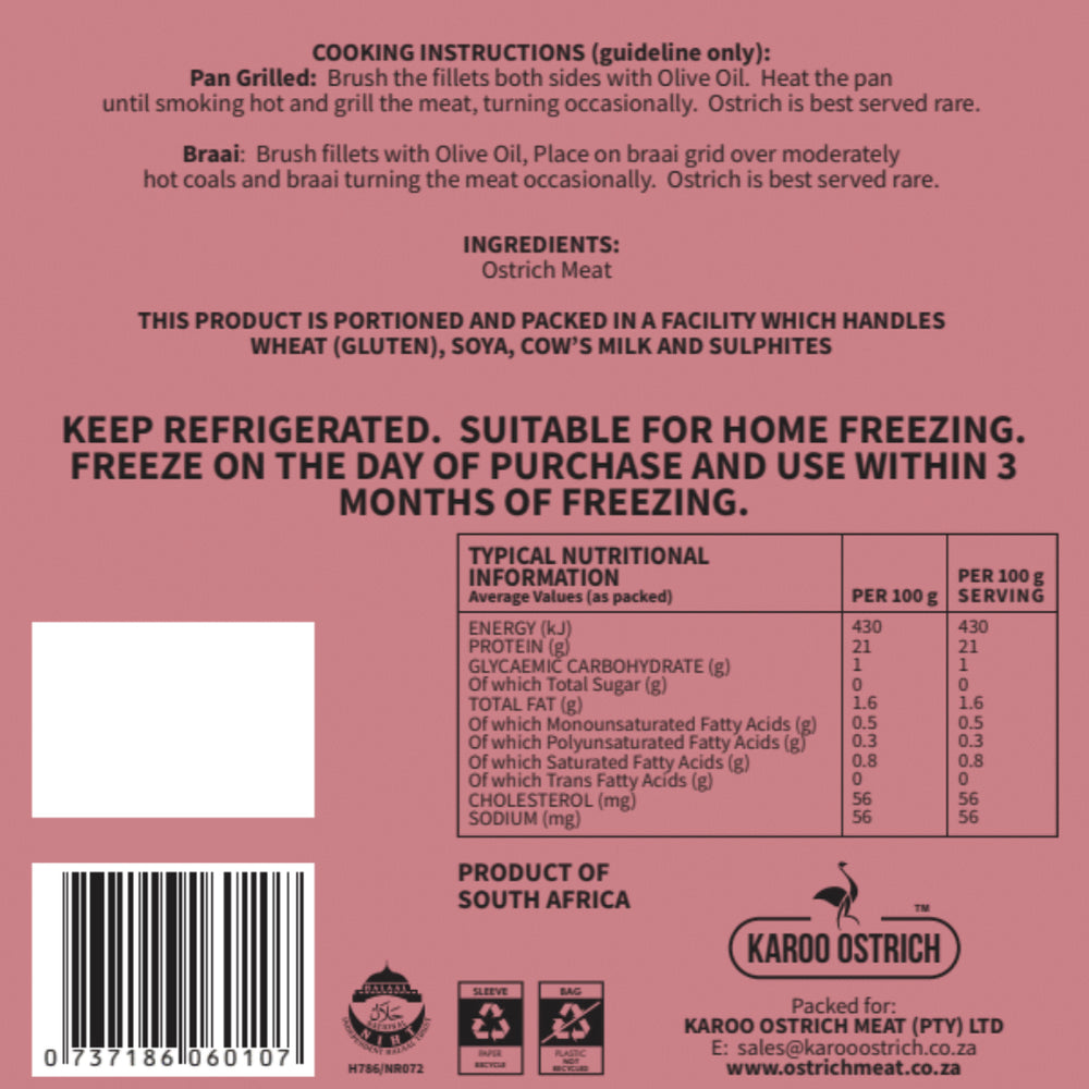 
                  
                    Fresh Ostrich Fillet - Ostrich Meat - Karoo Ostrich Meat
                  
                