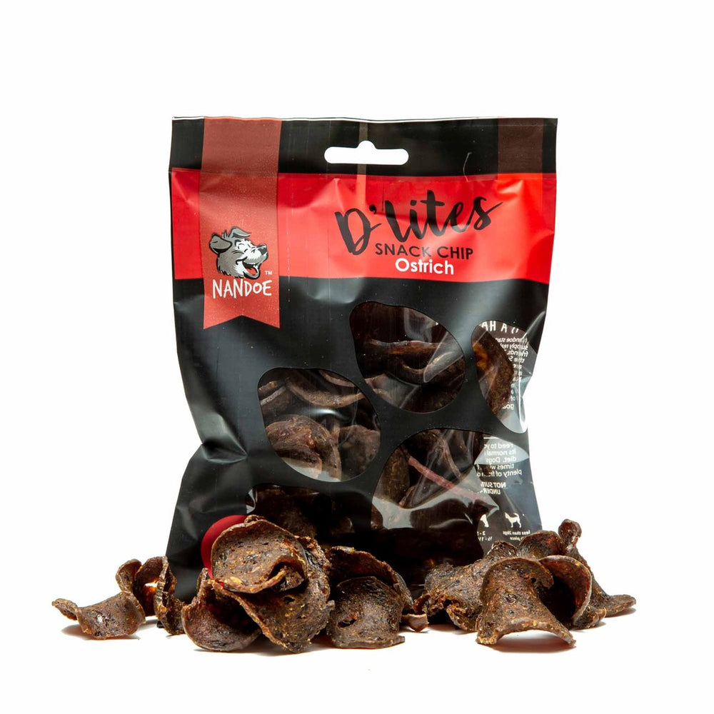 D'Lites Ostrich Snack Chips Pet Treats