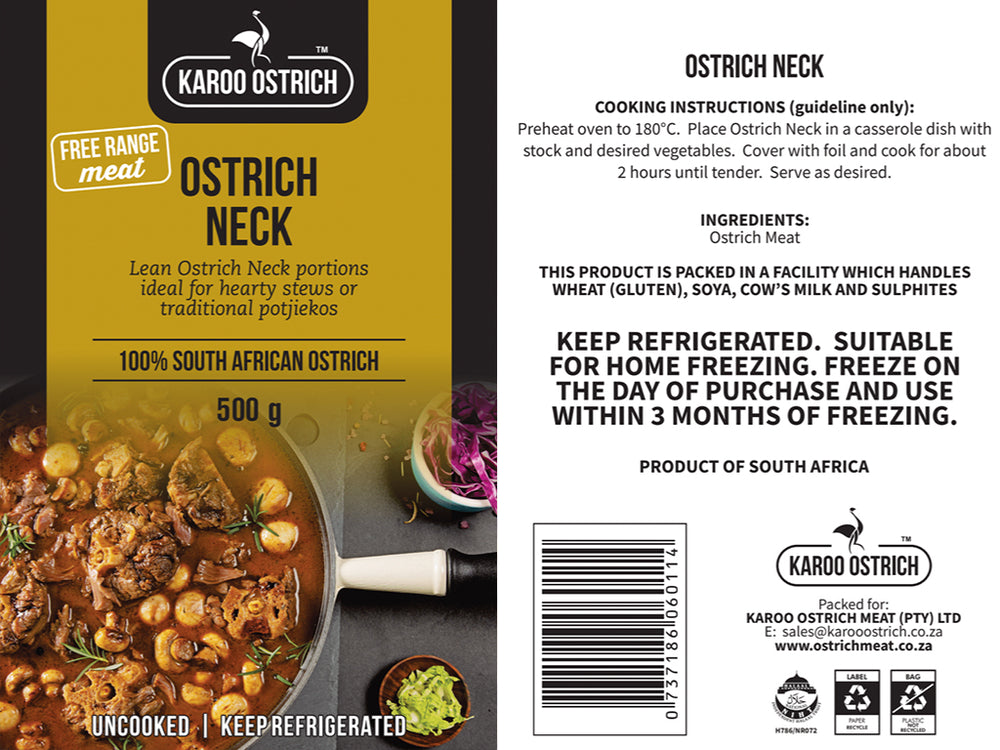 
                  
                    Load image into Gallery viewer, Ostrich Neck - Ostrich Meat - Karoo Ostrich Meat
                  
                